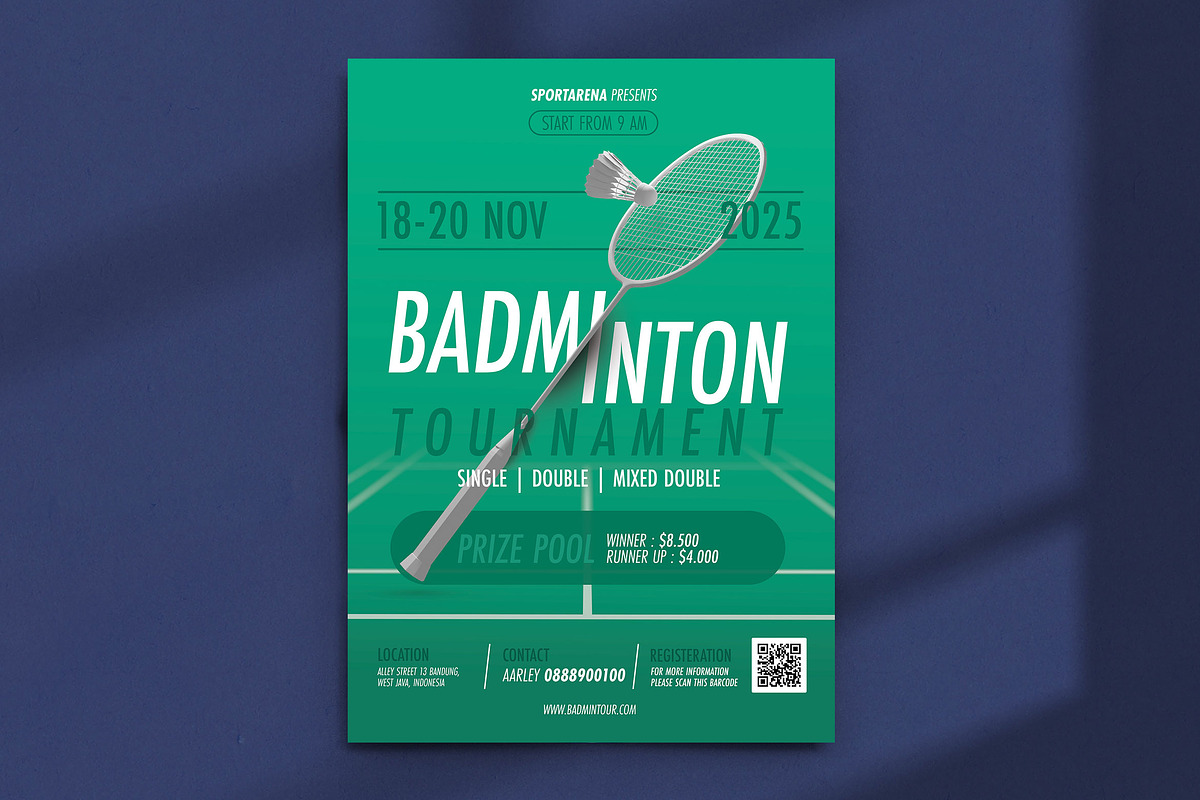 Badminton Tournament Flyer