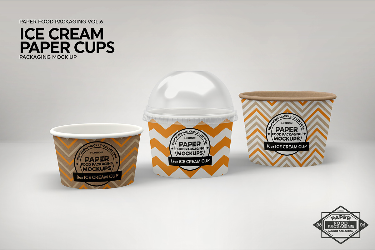 Ice Cream Cups Mockup, a Cups & Container Mockup by INCDesign (Photo 4 of 8)