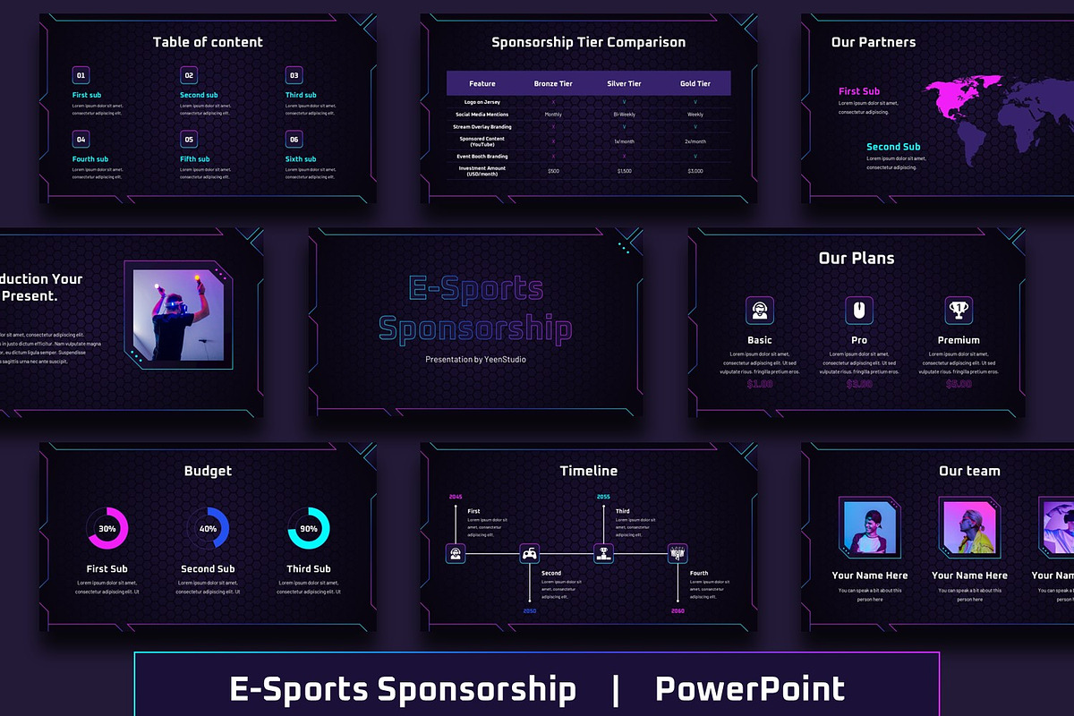 eSports Sponsorship Deck PowerPoint, a Presentation Template by BumbleGraph Studio (Photo 1 of 5)