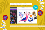 Birds & Flowers | Folk style clipart, an Animal Illustration by Olia (Thumbnail 5 of 14)