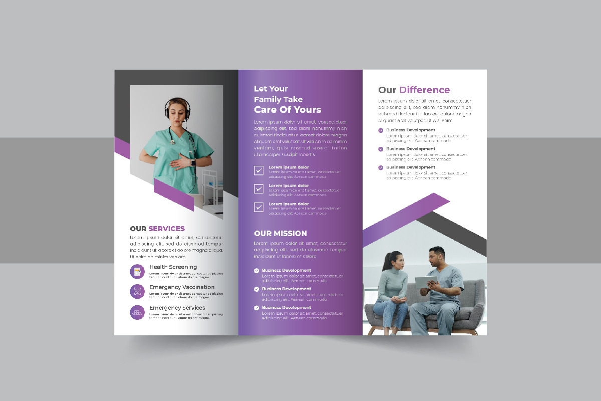 Medical healthcare trifold brochure, a Brochure Template by Pavel_design (Photo 3 of 3)