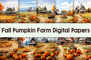 Fall Pumpkin Farm Digital Papers