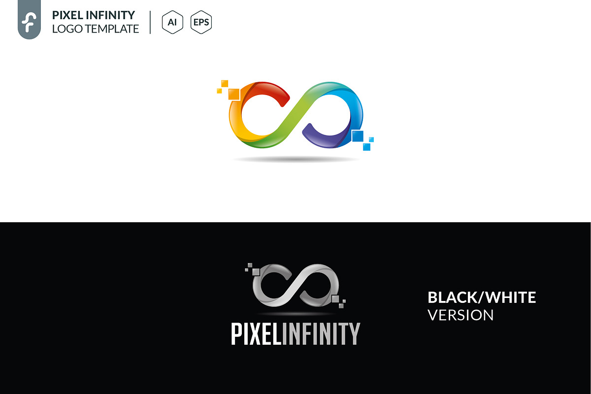 Pixel Infinity Logo, a Branding & Logo Template by ft.studio | Creative ...