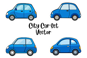 City Car Set Vector, a Transportation Illustration by Awieee1