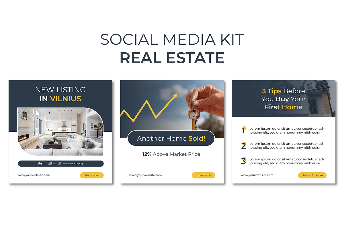 Real Estate Post Template Kit, a Social Media Template by Solvela Digital (Photo 1 of 4)