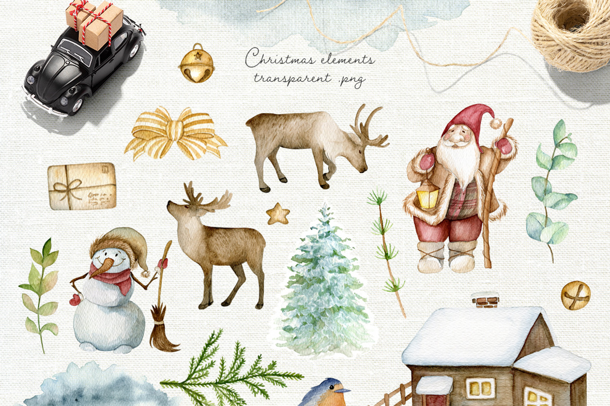 Winter Story. Watercolor Christmas, an Object Graphic by JuliaBadeeva (Photo 7 of 9)