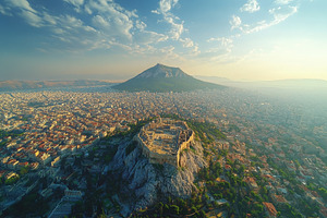 Breathtaking aerial view of Athens s, a Photo by Tanuart