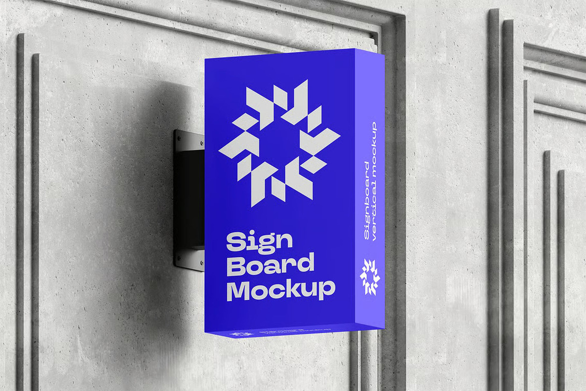 Signboard Vertical Mock-up, an Advertising Mockup by zippypixelstudio (Photo 8 of 14)