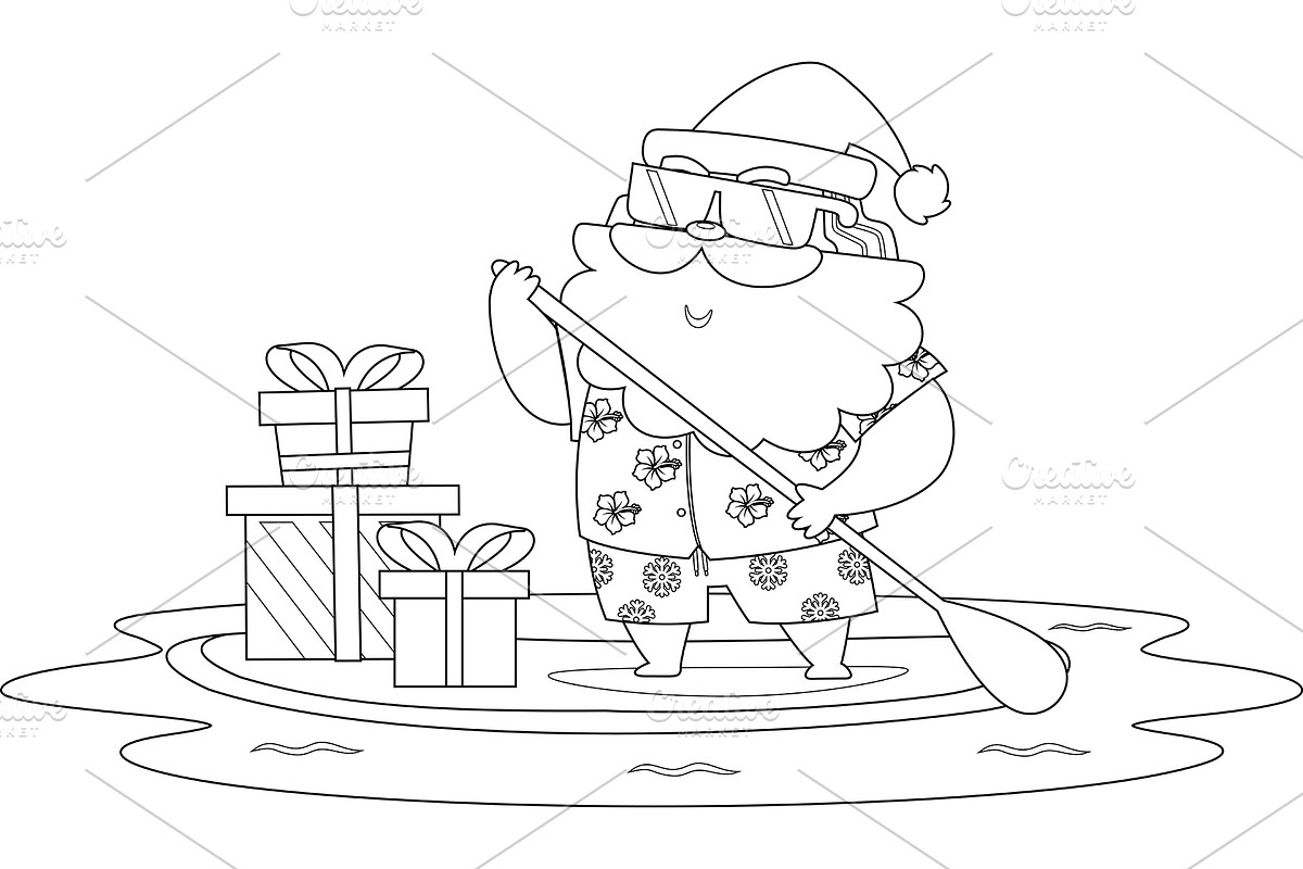 Summer Santa Claus, an Illustration by HitToon