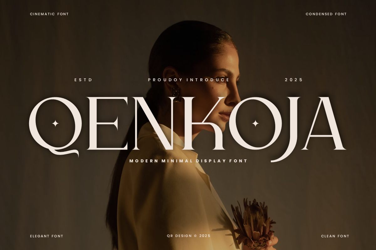 Qenkoja - Elegant Minimal Font, a Serif Font by QR Design Studio (Photo 1 of 6)