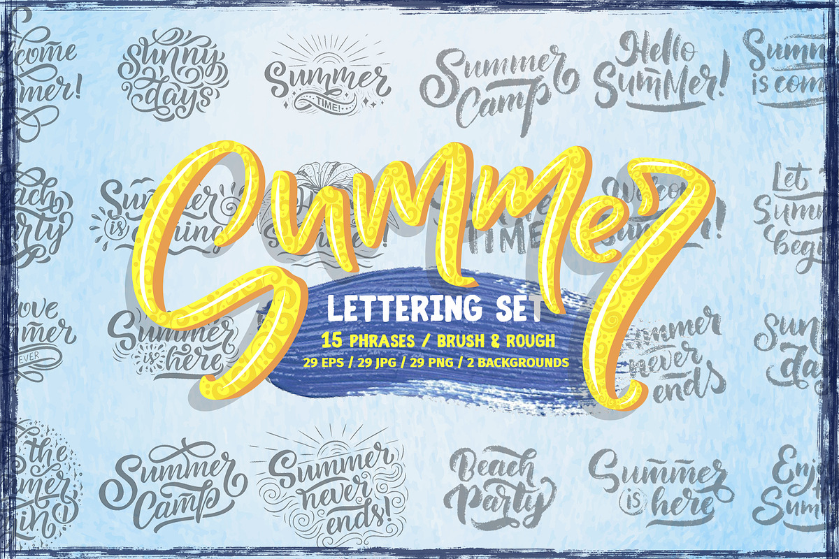 Summer Lettering Set, an Illustration by Artlana