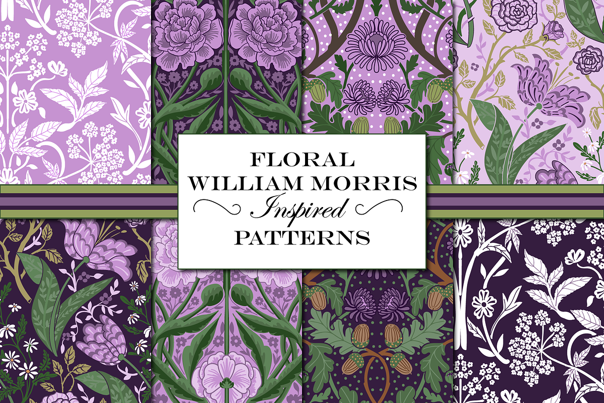 William Morris Floral Pattern Purple, a Pattern Graphic by RachelStudio (Photo 1 of 10)
