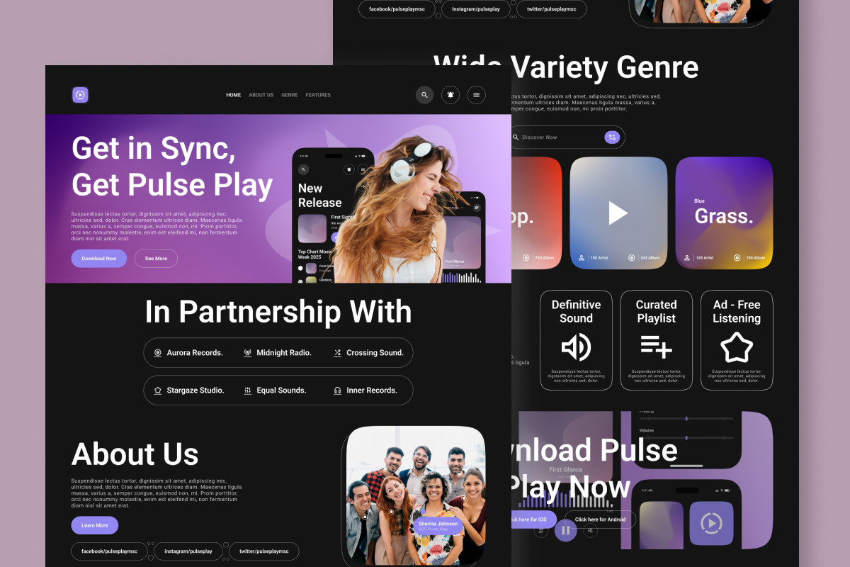 Pulse Play - Music Streaming Landing, a Landing Page Template by twinstd (Photo 5 of 5)
