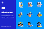 Branding 3D Icon Pack, an Object 3D Model by SLAB! Design (Thumbnail 1 of 4)
