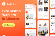 Skilled Worker Hiring Mobile App UI, an App Template by Nik Design (Thumbnail 1 of 6)