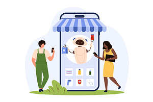 Online smart service AI assistant, a Healthcare Illustration by Flashvector