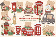 Christmas in London Bear Clipart, an Animal Illustration by Blumensdiary (Thumbnail 1 of 6)