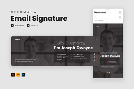 Email Signature Template V.30, an Email Template by Neermana