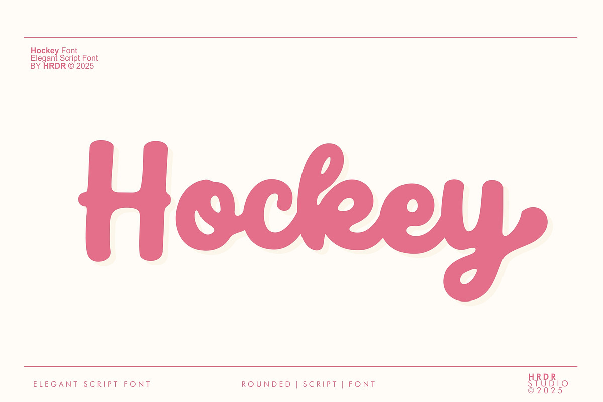 Hockey - Elegant Script Font, a Script Font by HRDR (Photo 1 of 7)
