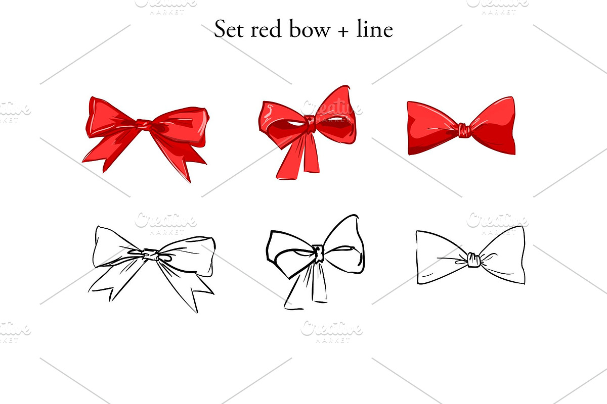 Set Red Bow, a Decorative Illustration by Sweet_print (Photo 4 of 5)