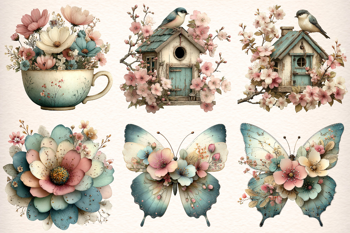 Whimsical Spring Clipart Bundle, a Transportation Illustration by Digital Artistic99 (Photo 3 of 11)