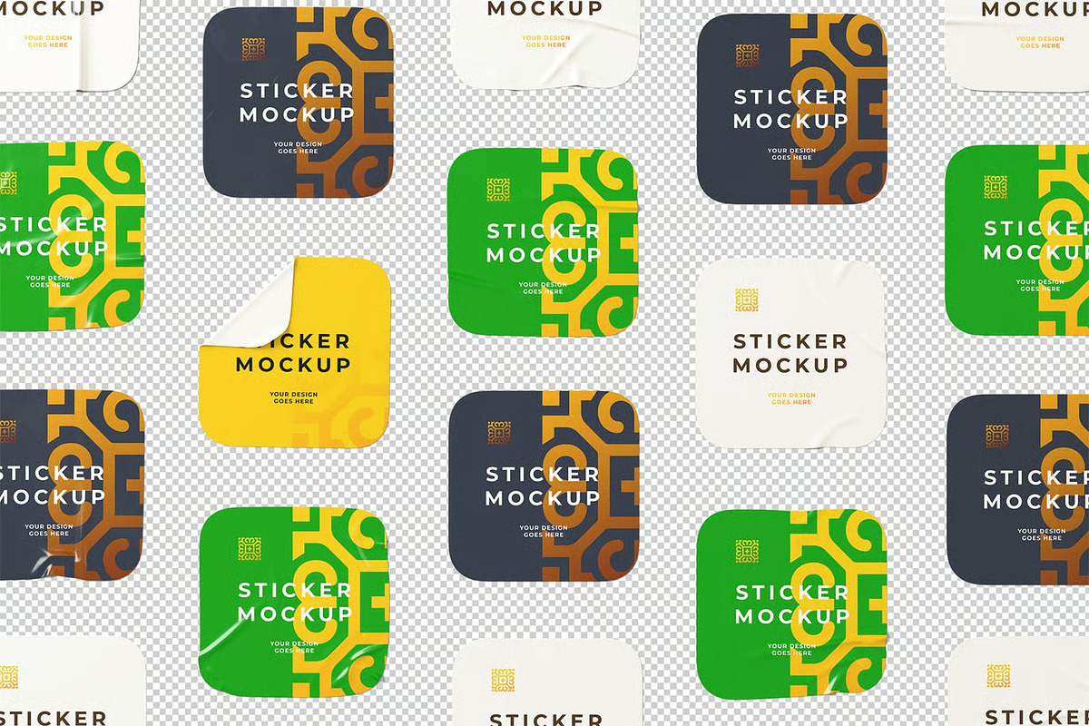 Square Sticker Mockup, a Packaging Mockup by zpackcreative (Photo 6 of 6)