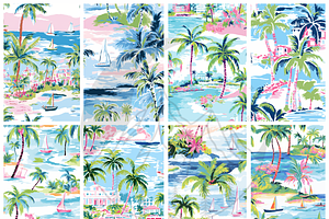 Preppy Palm Beach Digital Paper