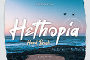 Hethopia, a Script Font by kerismaker (Thumbnail 1 of 12)