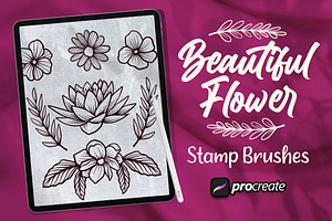 Beautiful Flower Brush Stamp