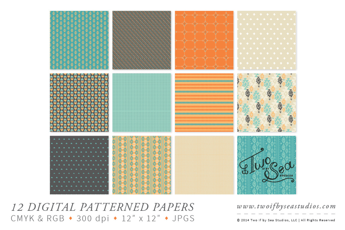 Navajo Inspired - 12 Digital Papers preview 2