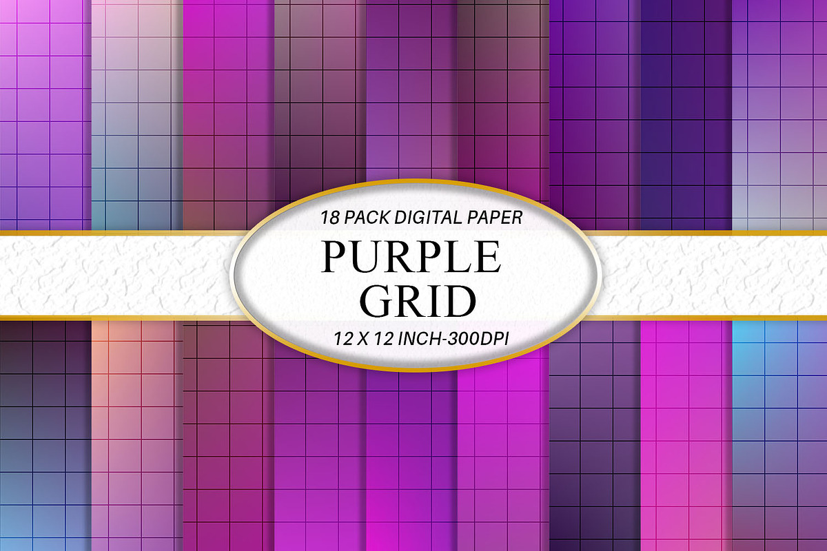 Gradient purple line grid pattern, a Pattern Graphic by Artnoy ...
