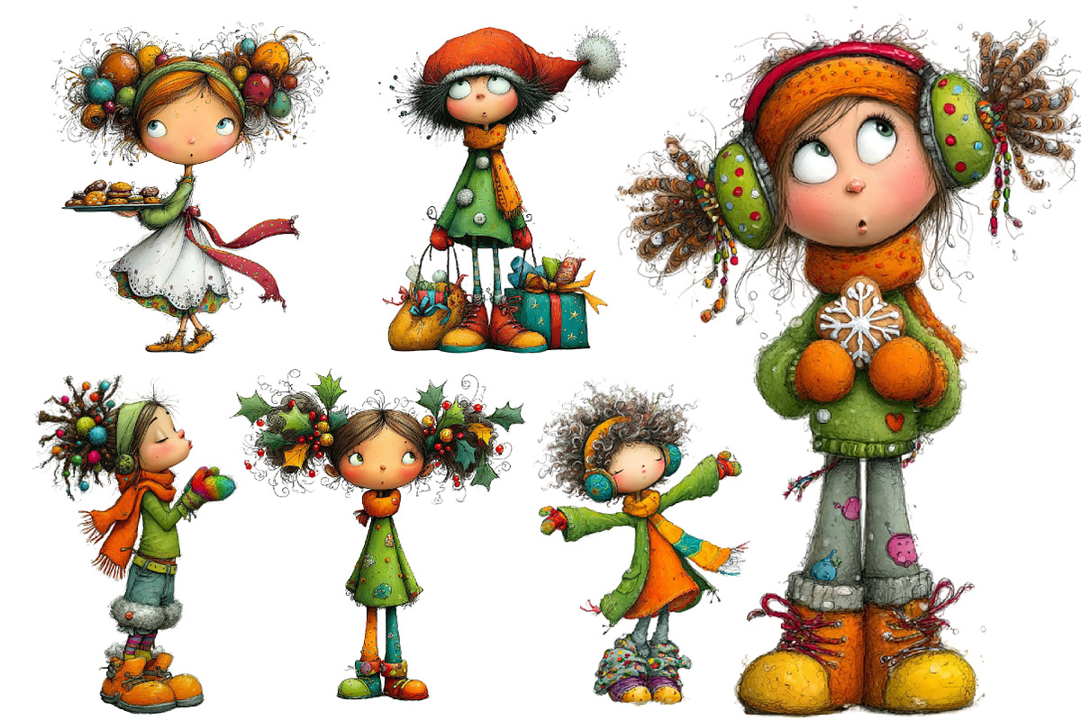 Christmas girl clipart, an Illustration by Designworld (Photo 2 of 3)