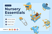 Modern Nursery 3D Icon Set, an Object Illustration by twinstd (Thumbnail 1 of 6)