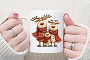 Whimsical Christmas Animals Clipart, an Animal Illustration by Sublimation Artist (Thumbnail 5 of 6)