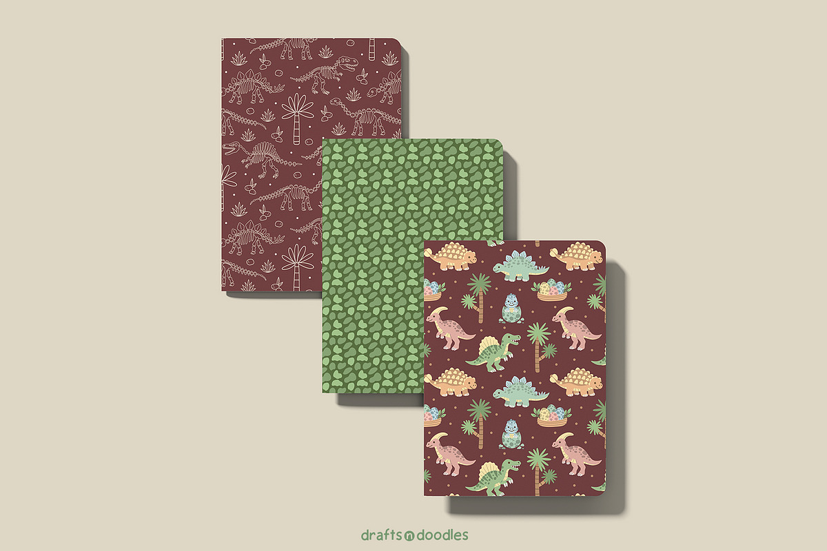 Dinosaur Days Clipart and Patterns, a Pattern Graphic by Drafts n Doodles (Photo 20 of 20)