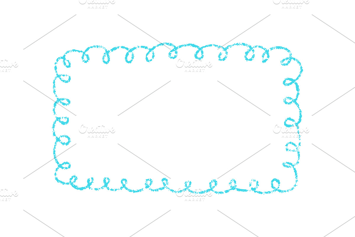 Crayon Chalk Doodle Scalloped Frames, an Object Graphic by Elena Pimukova (Photo 6 of 11)