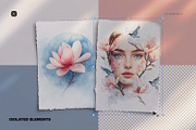 Two A4 Deckled Edge Paper Mockup, a Product Mockup by Custom Scene (Thumbnail 4 of 10)