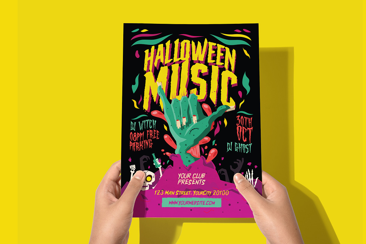 Halloween Rock Music Flyer, a Flyer Template by Creativestoree (Photo 4 of 5)