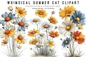 Summer Flowers Clipart, an Illustration by SinaCreation