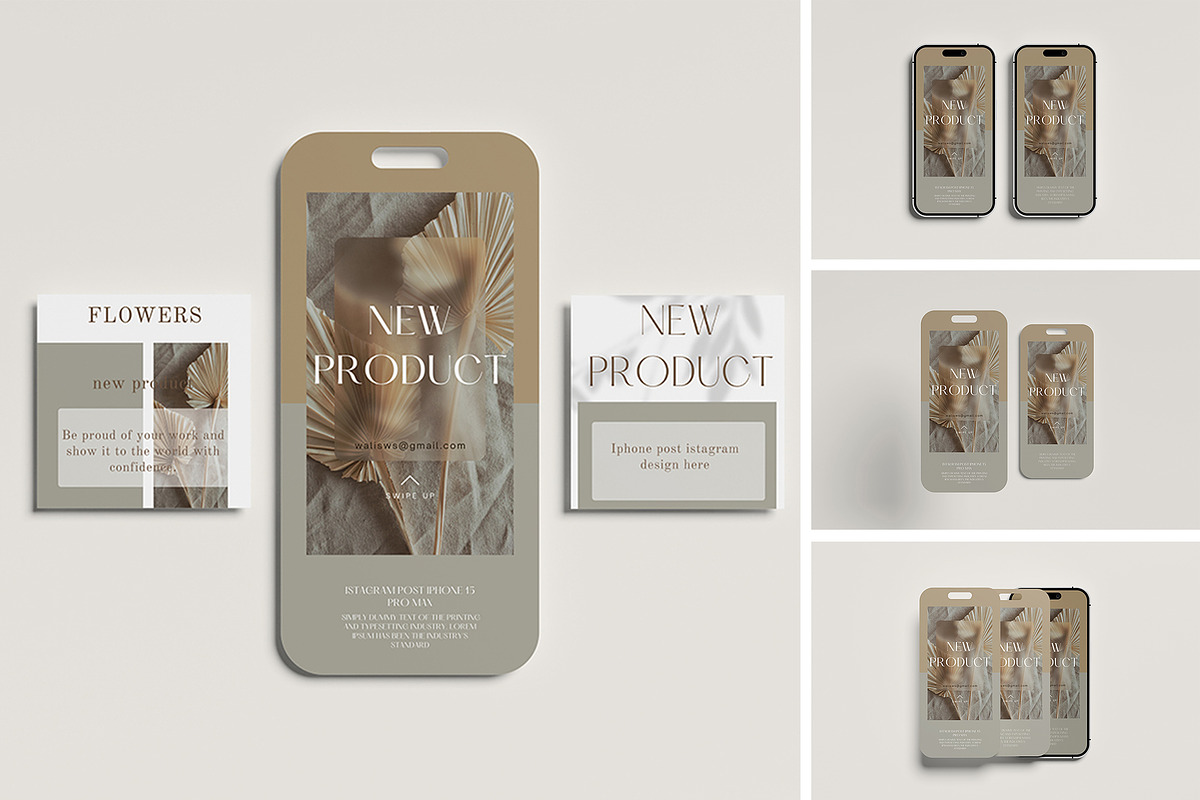 iNstagram post mockup, an iPhone Mockup by HanaSaka_Studio (Photo 1 of 5)
