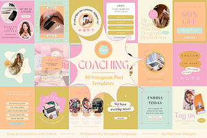 Coaching Instagram Post Templates, a Templates & Theme by Hell Yeah Designs