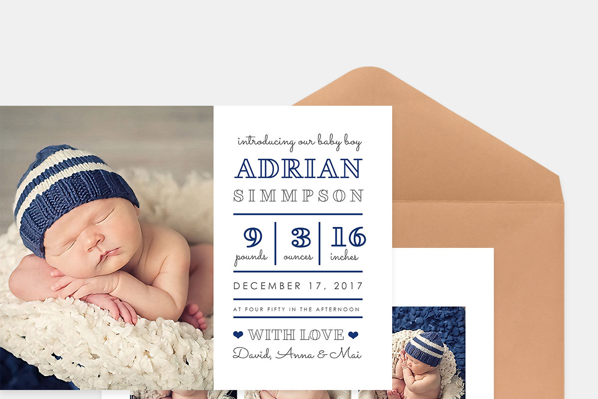 Birth Announcement Template, a Card Template by Salsal Design