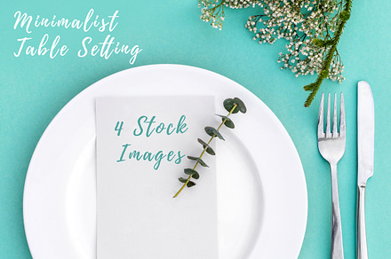 Minimalist Table Setting. Top view, a Food & Drink Photo by IMG Studio