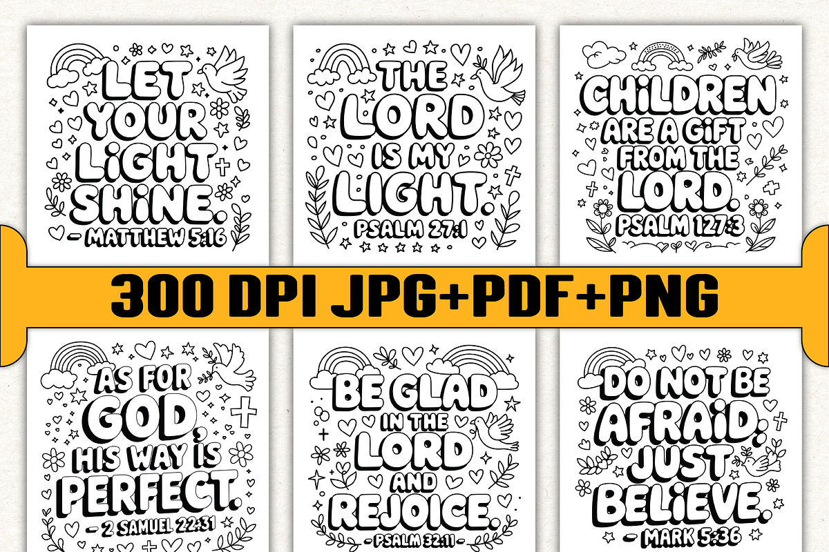 70+ Bible Verse Coloring Book Pages, an Education Illustration by Ink Gallery (Photo 2 of 6)