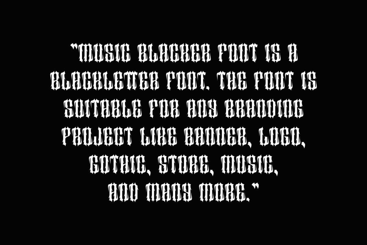 Music Blacker - Gothic Font, a Blackletter Font by Iqsiart Studio (Photo 3 of 11)