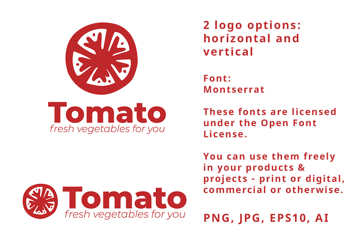 Logo template for vegetable market, a Branding & Logo Template by Ja Polina ArtShop (Photo 2 of 6)