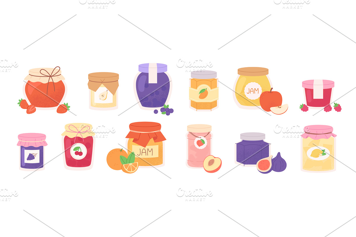 Homemade marmalade jars. Glass jar, a Graphic by LadadikArt