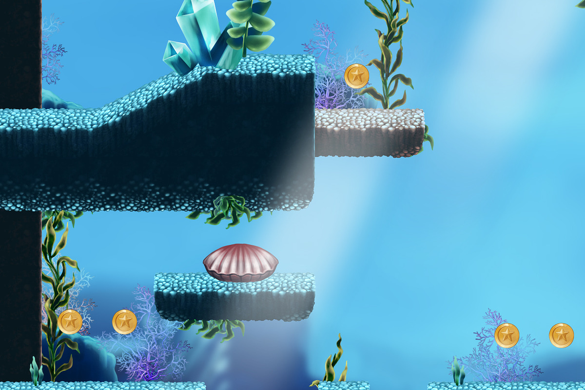 Platformer Tileset HD 5: Underwater, an Illustration by LudicArts (Photo 2 of 5)