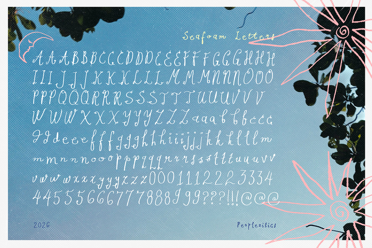 Seafoam Letters Handwritten Font, a Handwritten Font by Perplexitics (Photo 10 of 10)