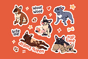 French bulldogs set + sticker pack, an Animal Illustration by PaperTrident (Thumbnail 3 of 11)